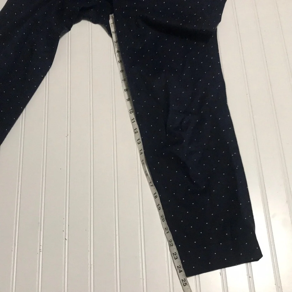 J. Crew city fit stretch polka dot pants blue white - Picture 5 of 8